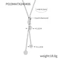Silver snake Y-necklace with sparkling Czech diamonds and a long tassel pendant - Steel Color Snake Pave Zirconia Y-Shaped Necklace (MATXP019)