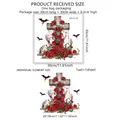 Adesivo statico Halloween con rose rosse, pipistrelli e croce in stile gotico - Stile Croce Rosa Rossa (DJ5112-ZZ) / 30*30cm