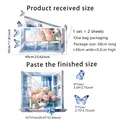 Size guide for creative 3D window wall sticker with floral and butterfly decals - Pink Window Flower Butterfly (MS7130)