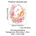 Pink floral cat wall decal with orange cat butterfly and hummingbird 30x35cm size - Cat Floral Style (MS3224-YJ) / 30x35cm