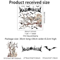 Halloween Wandtattoo Set mit Zombie-Hase und Fledermäusen, 30x30cm PVC Aufkleber - Halloween Horror-Hase Stil (MS8715-KL) / 30*30cm