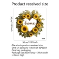 Detail view of 30x30cm sunflower heart wall sticker with home text and dimensions - Sunflower Home Heart Style (MS7620-NL) / 30x30cm