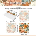Carta da parati floreale autoadesiva con motivo a incastro senza cuciture 45x300 cm - 45*300cm