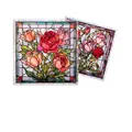 Bunte Rosen Blumen Glas Fensterfolie Set von 2 statischen Aufklebern 45x45cm Größe - 45*45cm (2 Stück)