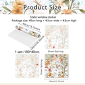 Rainbow floral static cling window film 40x100cm for home glass decoration and privacy - 40*100CM