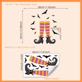 Halloween witch legs and bats wall decal stickers for festive home party decoration - 20*30cm