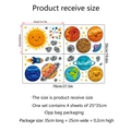 Space galaxy cartoon wall stickers set including planets rockets and UFO for kids room - Multicolor Space Planets Style(Y1585)