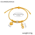 Adjustable gold bracelet with heart, sparkling crystal infinity charm and slider clasp - Heart Infinity Style (E514)