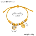 Gold snake chain bracelet with monstera leaf pendants and white zircon beads for women - Monstera Leaf Style (E518)