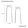 Orecchini a fiocco argento con nappe lunghe a catena serpente, 10 cm x 3,4 cm da donna - Orecchini Grandi / Color Acciaio