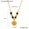 Vintage 18k gold plated titanium necklace with shell pendant and zircon stones - Shell Necklace (P1963) / Gold Necklace