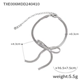 Bracciale a catena serpente d'argento con fiocco e chiusura a moschettone regolabile - Bracciale / Color Acciaio