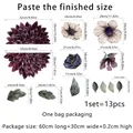 Lot de 13 stickers muraux fleurs 3D pour salon avec dimensions et guide des tailles - MJ2001-KQ (60*100cm)