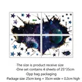 Sticker mural 3D espace avec planètes et étoiles, 70x50cm mural en PVC pour chambre enfant - zsz1064 (25x35cm*4pcs)