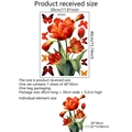 Dimensioni dettagliate degli adesivi per finestre con tulipani e farfalle 30x40cm - Dj4065-zc (30*40 Cm)