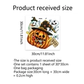 Sticker mural citrouille et fantôme d'Halloween avec chapeau de sorcière 30x30cm - Style Citrouille Fantôme (MS7609-NL) / Spécification Standard