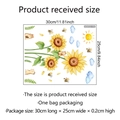 Vue détaillée des stickers tournesol avec dimensions 30x25cm et motifs de dessins - MS652-YW (25*30cm)