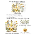 Size chart for sunflower gnome window clings featuring detailed product dimensions - 30*40cm