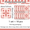 Detalle de pack de 10 pegatinas de pared retro con flores rosas de 20x20 cm - 20x20cm (Juego de 10)