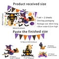 Halloween wall stickers set with witch, castle and pumpkin decorations for home decor - Halloween Cartoon Elements (MS7131-YC) / 30*60cm*2 Sheets