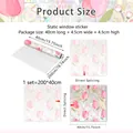 Size chart showing 40x200cm tulip static window film with splicing instructions - 40x200cm