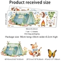 Wandtattoo Set Wald-Camping mit Fuchs und Zelt für das Kinderzimmer Dekor - MS8707-KL (30*90cm*2 Blatt)