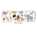 Pegatinas de pared de animales educativos con nombres en inglés, PVC 90x30cm para niños - 30x90cm