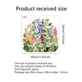 Zelfklevende muursticker met kleurrijke aquarel wilde bloemen, maat 30x30 cm - MS6420-ZY (30*30cm)
