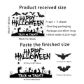 Halloween window stickers with Happy Halloween text, bats, and ghost hand 40x30cm size chart - CT7044-YC (30*40cm)
