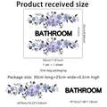 Wandtattoo lila Blumenrebe mit BATHROOM Schriftzug auf 30x25cm Layoutbogen für Bad - Lila Blumen Stil (MS8712-KL)