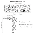 Sticker mural papillon noir et blanc avec motifs de fleurs et de vignes décoratif - Ombre de Papillon Noir (MS7116-YC)