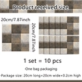 Detalle de las dimensiones de 20x20cm y el set de 10 piezas para adhesivos de azulejos de piedra - 20x20cm (10 Pzas)