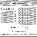 Detalle de los azulejos adhesivos grises de 15x15cm en set de 10 para decorar cocina - 15x15cm (10 Piezas)