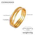 Bracciale multistrato in acciaio al titanio placcato oro con diamanti cechi - Stile Strass Impilato a Quattro Strati (Z103-Bracciale d'Oro)