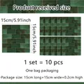 Dimensiones detalladas de vinilos para azulejos verdes retro, set de 10 piezas 15x15cm - 15*15cm (10 Pzas/Set)
