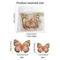 12-piece set of 3D pink and gold butterfly wall stickers in assorted sizes with packaging - Pink Gold Edge 3D Butterfly Style (PY3032-YJ)