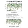 Detailed dimension guide for eucalyptus plant wall stickers showing size 67x27cm - Hanging Green Vine (CT6084-ZY)