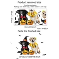 Halloween static window clings featuring dogs with wizard hats, pumpkins, and bats - Halloween Pet Pumpkin Style (MS3199-YL)