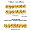 Spécifications de taille pour stickers tournesols avec dimensions finales 58x13cm - Style de Ligne de Taille à Fleurs de Tournesol (MS3204-YJ)