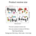 Adesivi murali Happy Birthday acquerello con motivi floreali in set da 4 fogli 20x30cm - 20x30cm x 4 Fogli