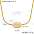 Halskette aus 18K vergoldetem Titanstahl mit Sechskant-Strass-Anhänger und Schlangenkette - Schlangenkette Halskette (P1980) / Gold