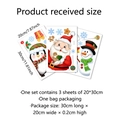 Three-piece Christmas window sticker set with Santa Claus and Penguin 20x30cm size specs - Cartoon Christmas Elements Set (DJ3068A-YL)