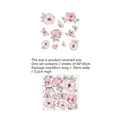 Pink floral wall decals with butterflies and green leaves showing 75x75cm finished layout - Pink Floral Butterfly Style / 30*60cm*2pcs