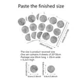 Guide des tailles pour lot de 4 stickers muraux pois colorés pour la maison - Texture de Lune Grise (MS6401)