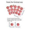 Vue détaillée de 4 feuilles de stickers muraux à pois rouges avec dimensions - Pois Aquarelle Rouge (MS6402)