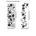 Minimalist black floral vine wall sticker with butterfly design and size specifications - Black Floral Vine Style (MS1709-YY) / 30x90cm