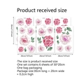 Spécifications de taille pour un lot de 6 stickers muraux de fleurs roses en PVC - 20*30cm*6pcs (Style Feuille de Rose)