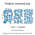 Spécifications de taille pour l'ensemble de stickers muraux papillon bleu décor - Style Papillon Bleu (MS7407) / Bleu