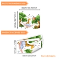 Forest animal wall decal size guide with giraffe, elephant, and squirrel layout dimensions - Elephant Giraffe Squirrel Style (MS6438) / 30x60cm (3 Sheets)
