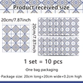 Detail of 20x20cm waterproof vintage blue tile stickers with 10 pieces per set - Blue and Gold Mandala (ACZ2007)